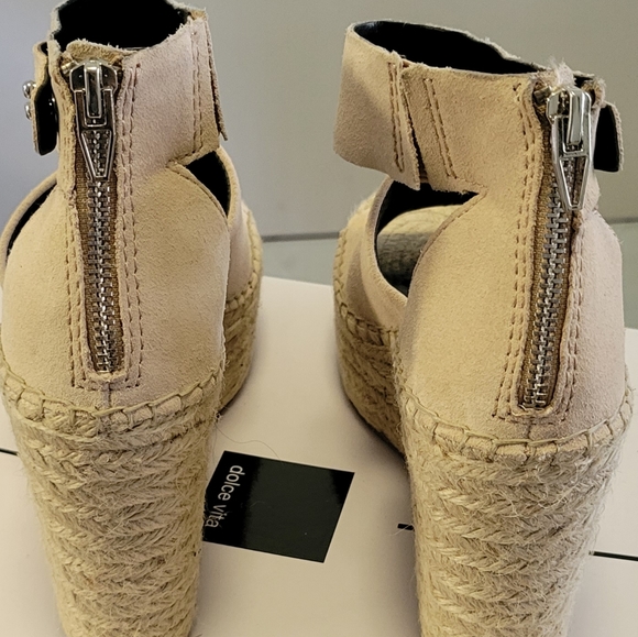 Dolce Vita Straw Women's Platform Wedge Espadrille Sandals. Light pink. Size 8 - Picture 15 of 16